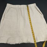 For Cynthia Cream Elastic Waistband Frayed Hem A-Line Linen Skirt Size Large Photo 10