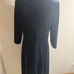 Coldwater Creek Black velour Sheath Dress Plunge Neck 3/4 Sleeve Photo 10