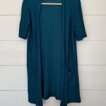 Eileen Fisher Women’s XS Blue Tencel Lyocell Short Sleeve Cardigan Photo 0