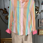 Tommy Hilfiger Y2K Vintage  Pastel Stripe Cotton Button Up Size 14 Photo 0