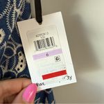 Kensie  Knot Front Embroidered Chambray Denim Midi Dress Blue 6 Photo 4