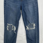 American Eagle  Women's Jeans Size 0 Regular Mom Blue Distressed Denim Mid Rise Photo 0