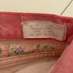 Vintage Street Worn women’s embroidered pink denim miniskirt — fits size 0 Photo 4