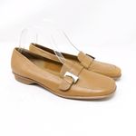 Enzo Angiolini  Valery Tan Leather Loafers Classic Square Toe Flat Size 8.5 Photo 0