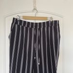 Cato  Black White Stripe Pull On Ankle Pants With Pockets Casual Photo 2