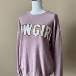 Simply Southern | Mauve Sequins "Cowgirl" Knit Sweater Sz L Photo 2