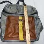 Kelsi Dagger KELSI‎ DAGGER Brooklyn Blue Brown Leather And Canvas Backpack Photo 9