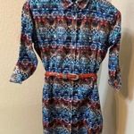 Panhandle Rough Stock western print pearl snap dress sz Large Blue Photo 0
