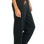 Aviator Nation  Charcoal Rainbow Embroidered Sweatpants Photo 0