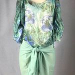 Zuliana Beach Cover Up Sarong & Tropical Print Top New Green Size undefined Photo 7