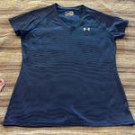 Under Armour  Navy Blue/Blue Striped Semi-Fitted HeatGear Shirt Medium EUC #4997 Photo 1