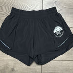 Lululemon Hotty Hot Short 4" Black Running Shorts OVA Logo Size 4 Tall Photo 0