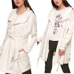 Free People  Oh Pretty Daze Hooded Terry Cardigan Shacket size S White Photo 1