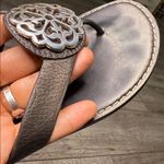 Brighton  Alice Thong Sandals, Leather Bronze  Ornate Silver Buckle Photo 6