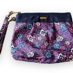 Travelon  Navy Floral Double Strap Wristlet Large Clutch‎ Travel RFID Vacay Beach Photo 0