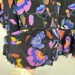 Anthropologie Black Floral Boxy Dolman Sleeve Lightweight Delicate Top Small Photo 2