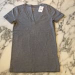 NWT JCrew V Neck Slub Cotton Tee Gray Women’s Short Sleeve XXS Small Cut to Sew Photo 1
