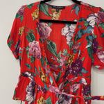 One Clothing Los Angeles Floral Women's Crop Top Front Tie Size Medium Photo 7