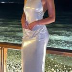 ZARA  dress maxi bodycon fitted Silver Evening Gown party gala prom  Photo 6