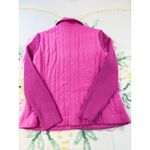 Sigrid Olsen Quilted Knit Jacket Women L Pink Button Front Collared Photo 1