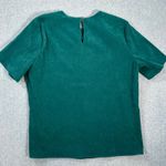 City Girl by Nancy Bolen Vintage Suede Blouse Women's !2 Green Short Sleeve Size 12 Photo 5