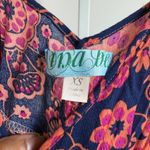 Donna Bella sz XS pink blue halter Y2K burnout floral fairy midi dress Photo 3