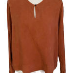 Cut Loose Size M Lagenlook Boxy Fit Shirt Top Blouse Long Sleeved Terracotta Orange Size M Photo 0