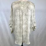CHAUS NEW YORK  snakeskin animal print roll tab sleeve top size XL Photo 3