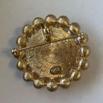 Kenneth Jay Lane KJL Circle Pearl Gold Brooch Photo 3
