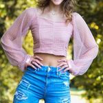 Boutique  Pink long sleeve cropped top Photo 0