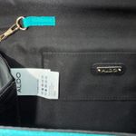 ALDO  Colorblock Envelope Clutch Crossbody Chain Bag Teal Blue Black Photo 8