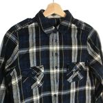 Love Tree Flannel Button Down Plaid Shirt Medium Blue Fall Plaid Longsleeve Photo 2