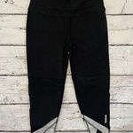 Reebok Leggings Black w White Mesh Accents-Medium Photo 0