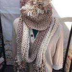 New Handcrafted Chunky Knit Ombré Scarf and Beanie Winter Accessory Set Photo 0