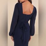 Lulus Tier Elegance Navy Long Sleeve Tiered Maxi Dress Size 2X Blue Photo 9