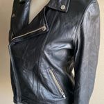 Black real leather moto jacket women’s US size small or 4 Photo 9