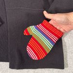 Christopher & Banks Women's Black Cotton Cardigan Sweater L Striped Long Sleeve Photo 2