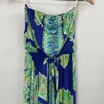 Lilly Pulitzer Rosalina Maxi Dress Tropical Print Iris Blue Strapless NEW NWT XS Photo 3