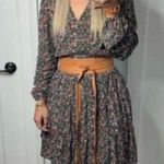 Matilda Jane  Brown&Pink Fabulously Floral Tiered Mini Dress Sz.S NWT Photo 2