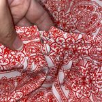 Soiéblu Soieblu medium women’s lined red white geometric print halter dress button neck Photo 8