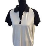 Cutter and Buck Annika  graphic design golf polo Medium M women's partial button Photo 0