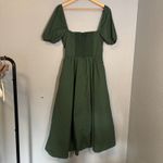 OPT Womens Green‎ Midi Dress Puff Sleeve Square Neck Party Cocktail Medium Green Photo 6