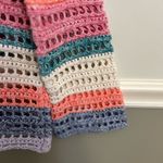 Gap Multi Color Long Bell Sleeve Crochet Pullover Cotton Colorful Sweater Small Photo 4