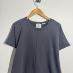 Adeptt Top Women 2XL Charcoal Gray Sweatshirt Material Short Sleeve Minimal Plus Size XXL Photo 3