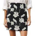 Adam Lippes Black White Floral Twill Pencil Skirt Women’s Size 14 Photo 0