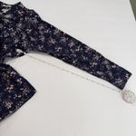 LL Bean Navy Blue Floral Wrinkle Free Pinpoint Oxford Long Sleeve Shirt Size XL Photo 8