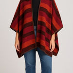 Johnny Was 4Love and Liberty Striped Knit Open Front Poncho Cardigan Photo 0