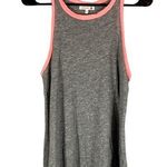 Sundry Gray With Pink Trim Sleeveless Athletic Cotton Blend Tank Top Sz 2 Photo 0