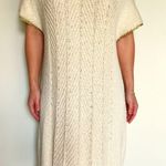 Raquel Allegra women’s Metallic open knit-trimmed distressed sweater dress XS S Photo 4