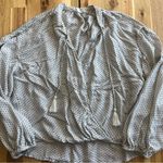 Lou & grey for LOFT Printed Tassel Tie Blouse Women’s XS Photo 0